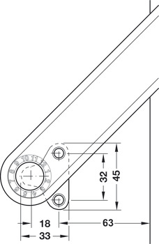 Stay flap fitting, Häfele Maxi, individual fitting