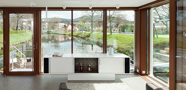 The sideboard - modern and almost floating.