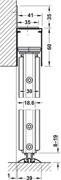 door leaf as fixed element, Slido R-Aluflex 80A, frameless