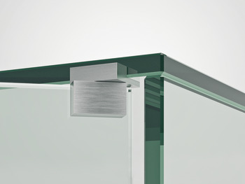 Glass door pivot hinge, Opening angle 210°, exposed
