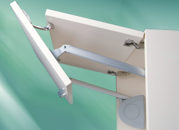 Double flap lift-up fitting, Häfele Senso, for 2-piece flaps with division 1:1