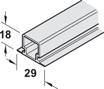 Pole section, for wall shelf, aluminium shelf system, length 2500 mm