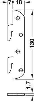 Bed connector, with hook-in part