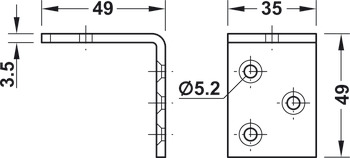 Bed bracket, For screw fixing