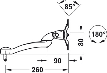 Swivel arm, Standard, without height adjustment