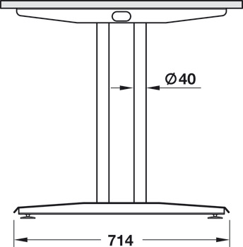 Table base, rectangular, desking system