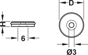 Base element, round, for glide inserts Ø 14.5 mm
