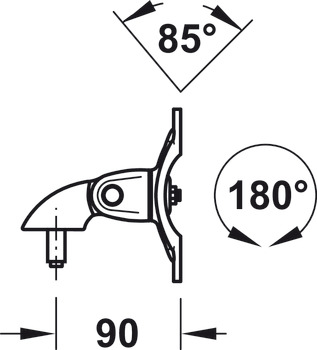 Swivel arm, Short, without height adjustment