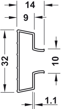 Panel hook-in profile, For self-manufactured panel