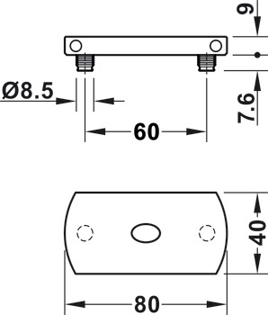 Pivot System, M+, for flush doors up to 159 kg