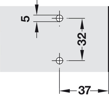 Cruciform mounting plate, Häfele Duomatic A, steel, pre-mounted Euro screws