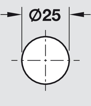 Glass door cam lock, CAM, with plate cylinder, for single door, for glue fixing