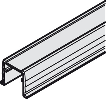 Single guide track, Bottom, for press fitting or glue fixing