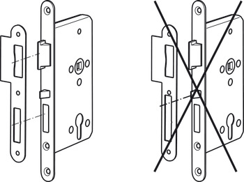 Mortise lock, Startec, grade 3, with self-locking action, profile cylinder