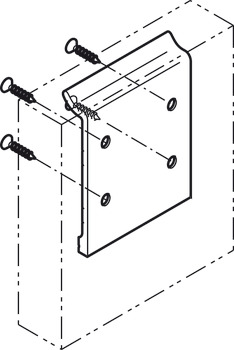 Mounting plate, for cabinets and boards, Labos wall system