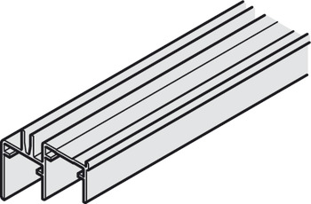 Double guide track, Bottom, for screw fixing