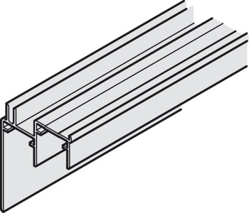 Double guide track, Bottom, with panel, for screw fixing