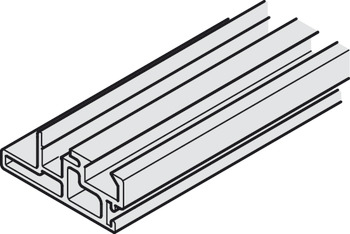 Aluminium frame handle profile, vertical, without cover