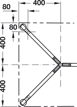 Table leg, round/straight, with screw-on bracket, Häfele Idea 300/400