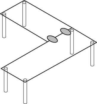 Table top connector, fixed table tops