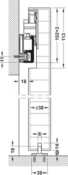 Sliding door fitting, Häfele Slido Design 40-V / 80-V, set