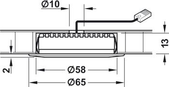 Recess/surface mounted downlight, Häfele Loox LED 3027 24 V 3-pin (multi-white)