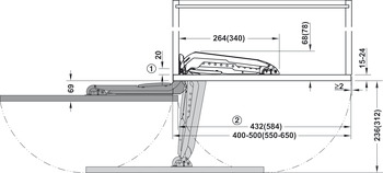 Individual hinge for door opening mechanism, Swingfront 24 FB, for wooden doors