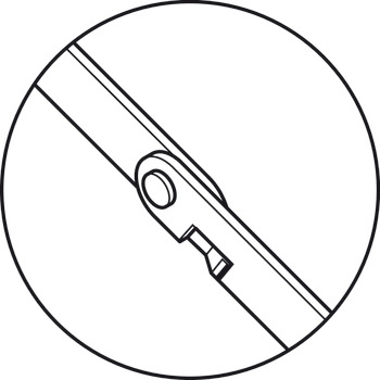 Flap stay, for wooden flaps, with stop in joint