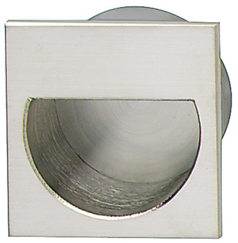 Inset handle, Brass, square, semi-circular inside