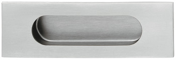 Inset handle, Stainless steel, rectangular outside, oval inside