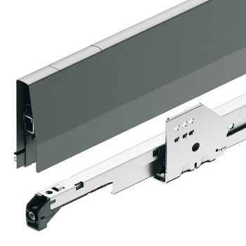Drawer side runner system, Häfele Matrix Box P70, drawer side height 115 mm, load bearing capacity 70 kg