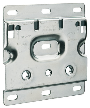 Wall plate, With hook-off protection, for cabinet hanger for base unit