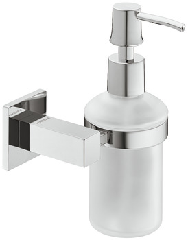 Soap dispenser, With satin frosted glass, square