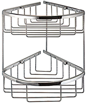 Corner wire basket, chrome plated polished, 2 tiers, Classic series