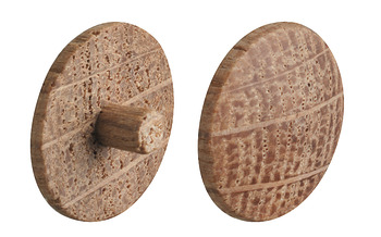 Cover cap, Real wood untreated, for PZ cross slot or TS T-star drive