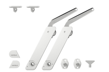 Stay flap fitting, Häfele Free flap H 1.5, metal supporting arm, 2-piece set