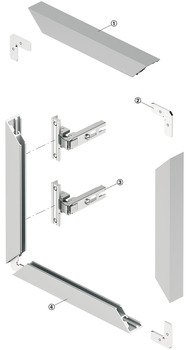 铝框玻璃门型材, 38 x 14 mm，平直，适合玻璃厚度 4 mm