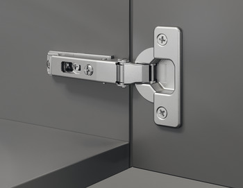 隐藏式铰链, Häfele Duomatic 94°，适合厚门和型材门，厚度最大为 35 mm，内嵌安装