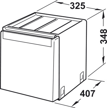 内置抽拉式垃圾桶, 2 x 14 升，Franke Cube 40