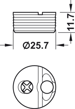 Minifix 连接杆, Tofix，用于钻孔直径 5 mm