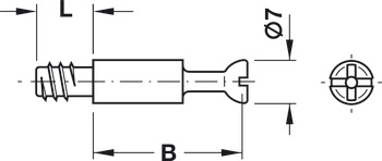 连接杆, S100，标准，Minifix 系统，用于 Ø 5 mm 钻孔