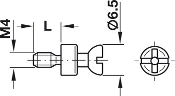 连接杆, S20，Rafix 20 系统，带 M4 螺纹
