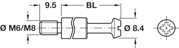 连接杆, S35，Maxifix 系统，带 M6 或 M8 螺纹