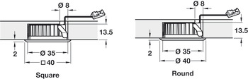 内嵌安装型外壳, 适用于 Häfele Loox 和 Häfele Loox5 LED 钻孔直径 35 mm