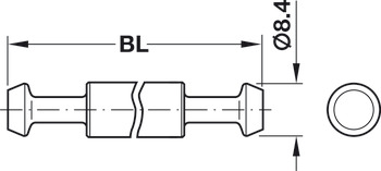 双端拉杆, Maxifix 系统，用于钻孔 Ø 8.4 mm