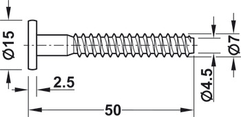 沉头螺钉, Confirmat，柱形头，适用钻孔 Ø 5 mm