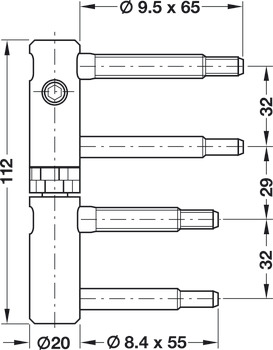 升降合页, SFS intec 12R 20-015，12R 20-006，适用于最重100/150 kg的企口前门