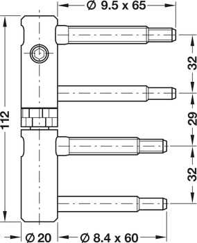 升降合页, SFS intec 12R 20-016，12R 20-021，适用于最重100/150 kg的企口前门