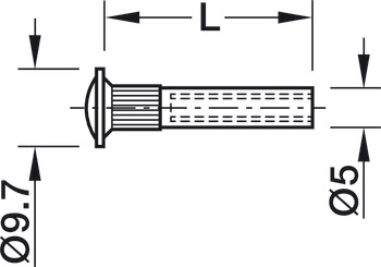 螺纹涨塞, M4螺纹，开槽，Pz2 十字螺丝刀和一字螺丝刀