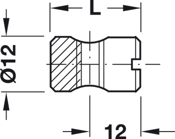 接缝连接件, 钢质，M6 或者 M8 螺纹，偏心